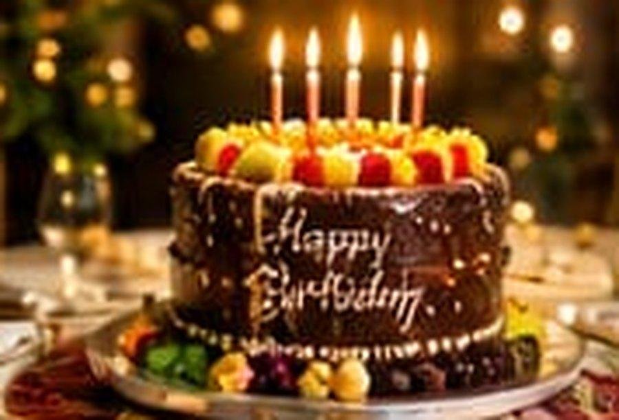 Birthday cake with candles