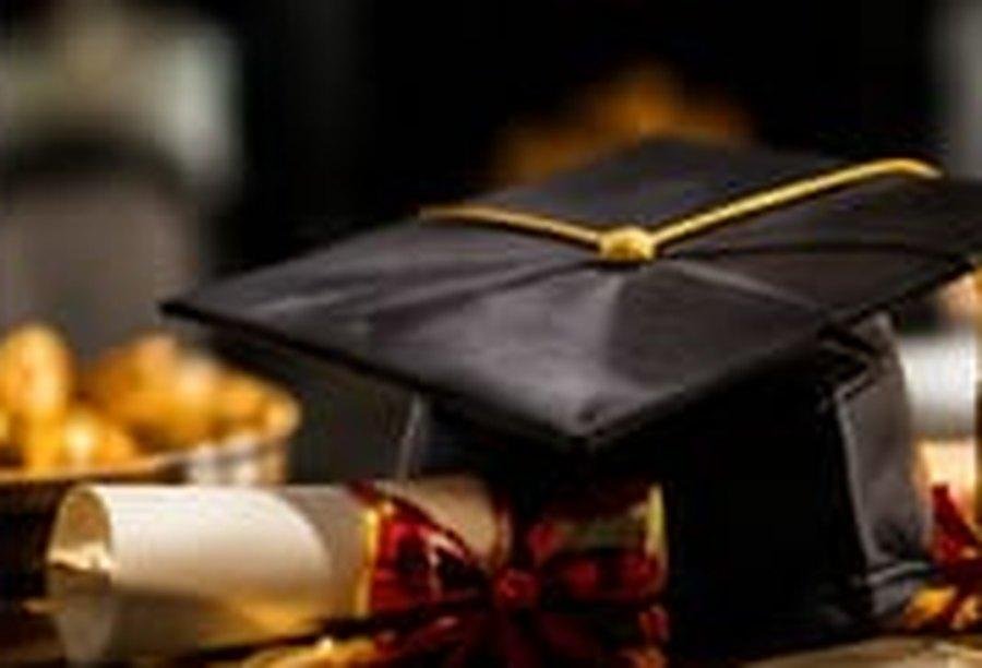 Graduation cap and scroll