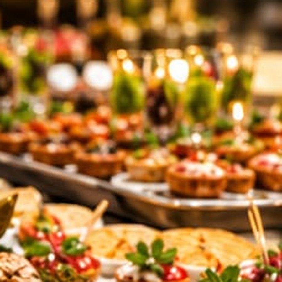 Trays of savoury tartlets